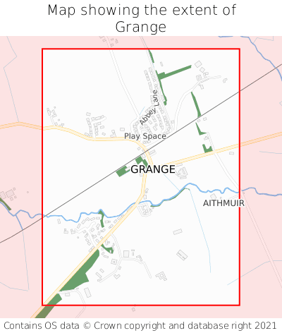 Map showing extent of Grange as bounding box