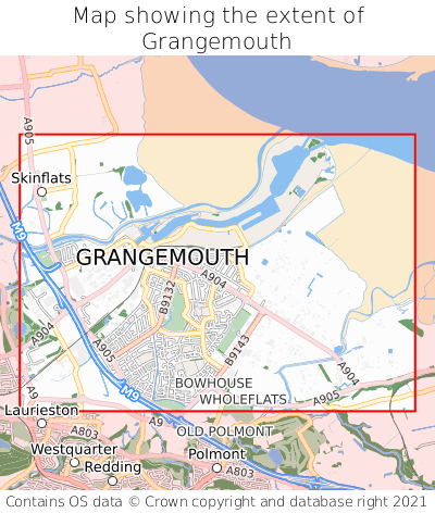 Map showing extent of Grangemouth as bounding box