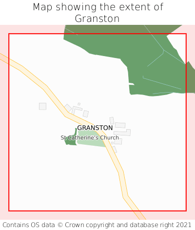 Map showing extent of Granston as bounding box