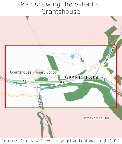 Map showing extent of Grantshouse as bounding box