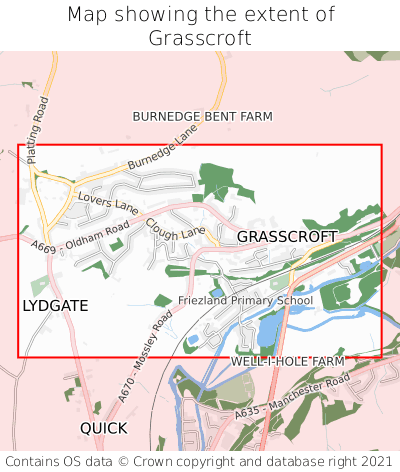 Map showing extent of Grasscroft as bounding box