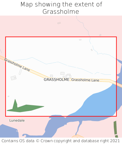Map showing extent of Grassholme as bounding box