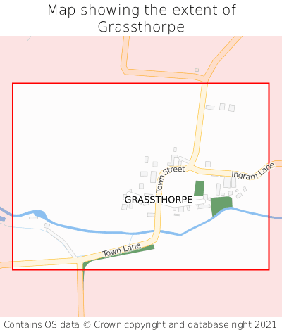 Map showing extent of Grassthorpe as bounding box
