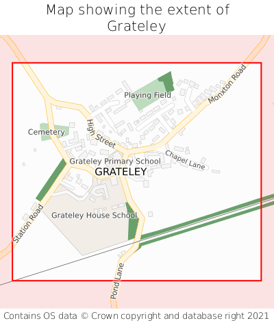 Map showing extent of Grateley as bounding box