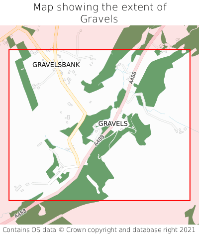 Map showing extent of Gravels as bounding box
