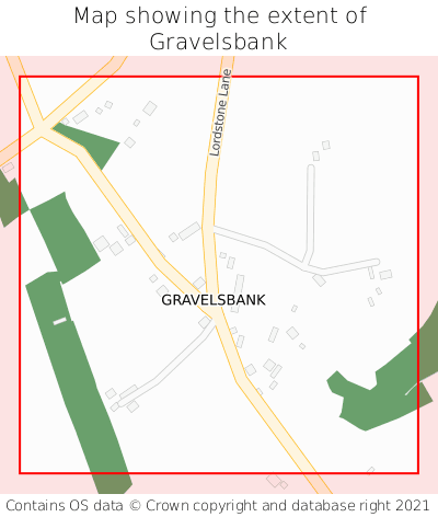 Map showing extent of Gravelsbank as bounding box