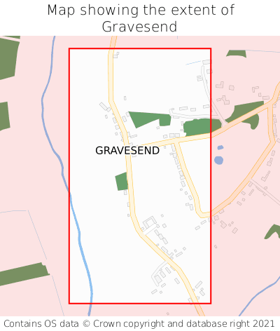 Map showing extent of Gravesend as bounding box