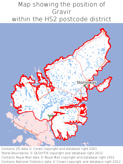 Map showing location of Gravir within HS2