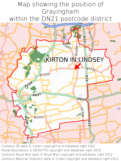 Map showing location of Grayingham within DN21