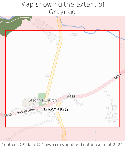 Map showing extent of Grayrigg as bounding box