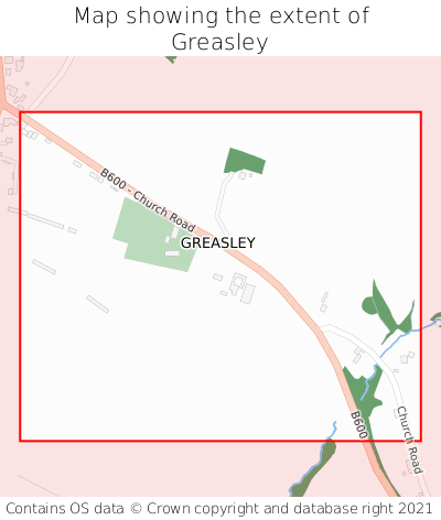 Map showing extent of Greasley as bounding box