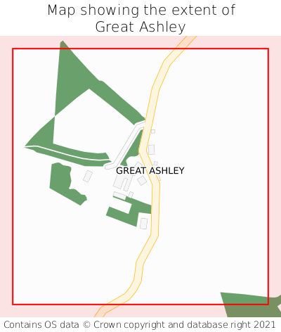 Map showing extent of Great Ashley as bounding box