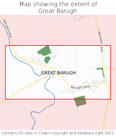 Map showing extent of Great Barugh as bounding box