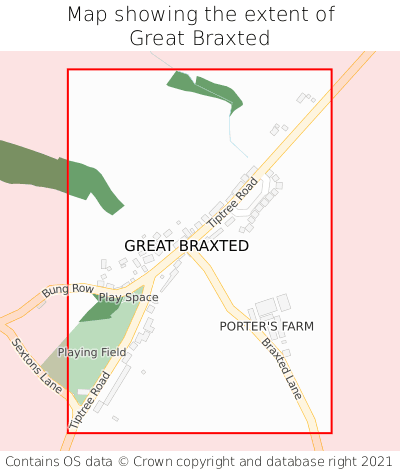 Map showing extent of Great Braxted as bounding box