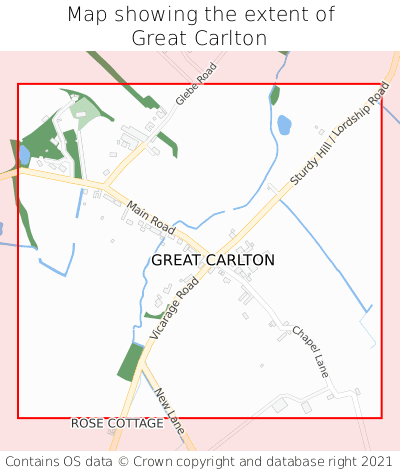 Map showing extent of Great Carlton as bounding box