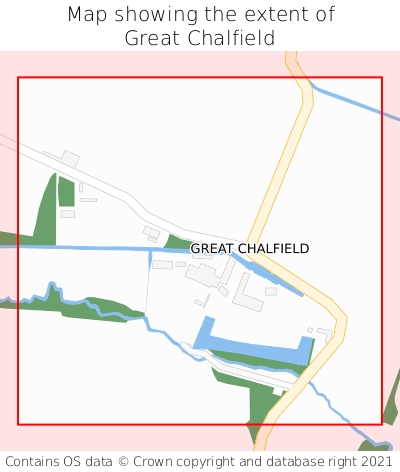 Map showing extent of Great Chalfield as bounding box