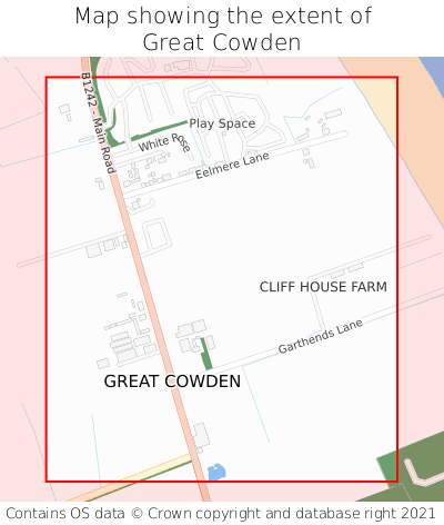 Map showing extent of Great Cowden as bounding box