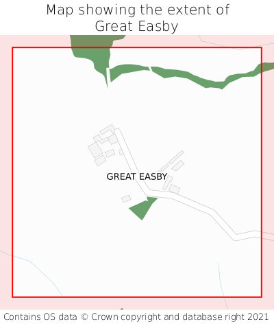 Map showing extent of Great Easby as bounding box