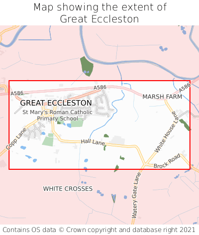 Map showing extent of Great Eccleston as bounding box
