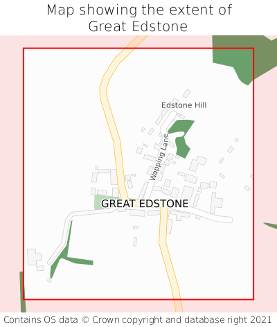 Map showing extent of Great Edstone as bounding box