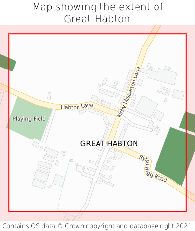 Map showing extent of Great Habton as bounding box