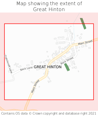 Map showing extent of Great Hinton as bounding box