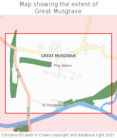 Map showing extent of Great Musgrave as bounding box