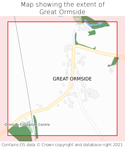 Map showing extent of Great Ormside as bounding box