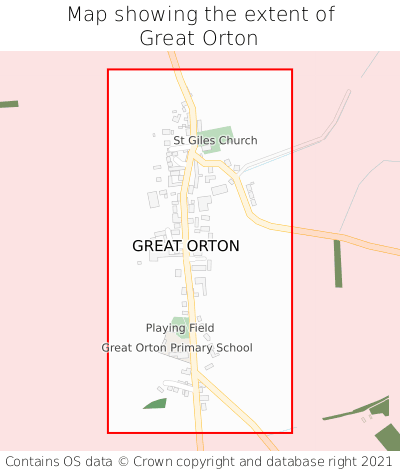 Map showing extent of Great Orton as bounding box