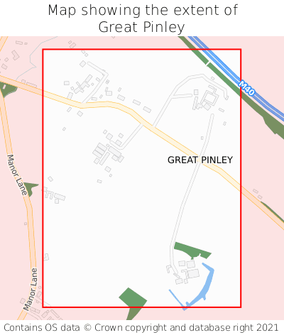 Map showing extent of Great Pinley as bounding box