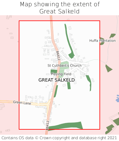 Map showing extent of Great Salkeld as bounding box