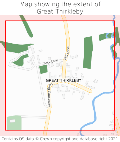 Map showing extent of Great Thirkleby as bounding box