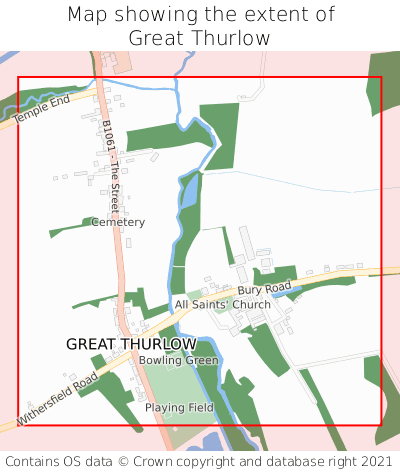 Map showing extent of Great Thurlow as bounding box