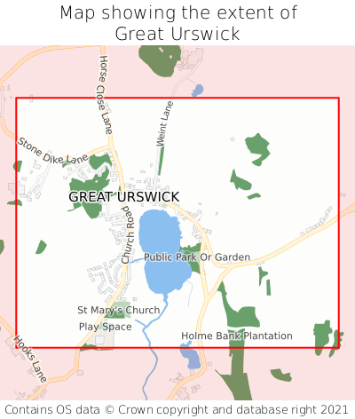 Map showing extent of Great Urswick as bounding box