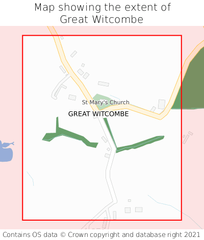 Map showing extent of Great Witcombe as bounding box