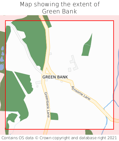 Map showing extent of Green Bank as bounding box