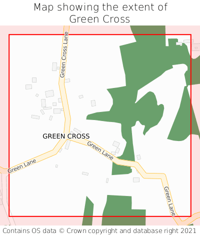 Map showing extent of Green Cross as bounding box