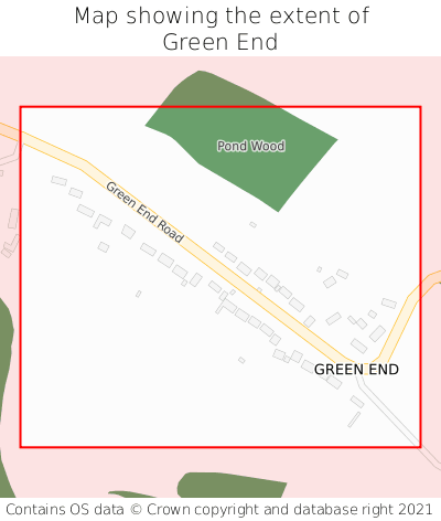 Map showing extent of Green End as bounding box