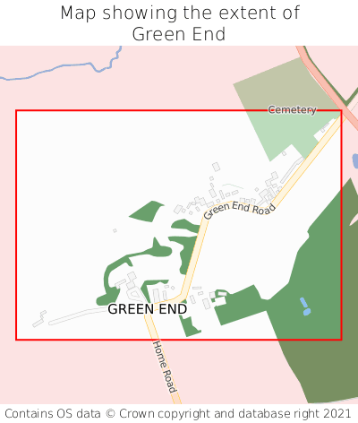 Map showing extent of Green End as bounding box