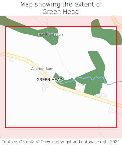 Map showing extent of Green Head as bounding box