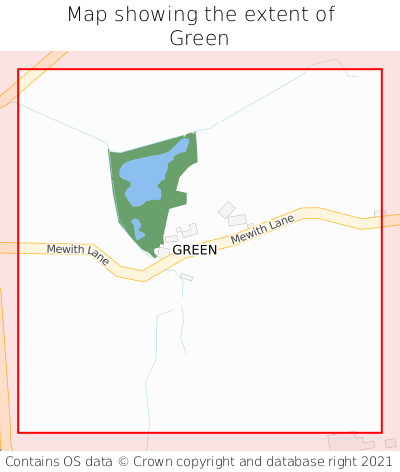 Map showing extent of Green as bounding box