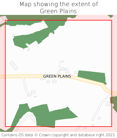 Map showing extent of Green Plains as bounding box