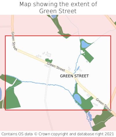Map showing extent of Green Street as bounding box