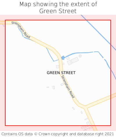 Map showing extent of Green Street as bounding box