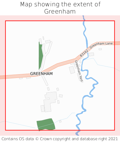 Map showing extent of Greenham as bounding box