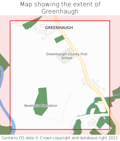 Map showing extent of Greenhaugh as bounding box