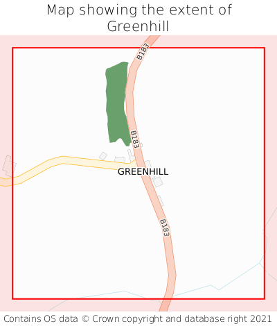 Map showing extent of Greenhill as bounding box