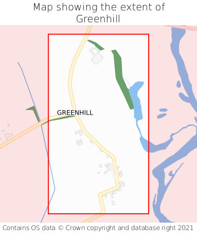 Map showing extent of Greenhill as bounding box