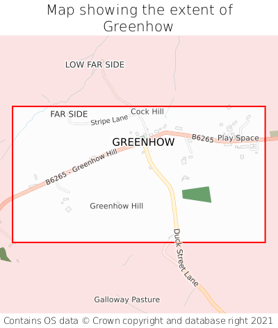 Map showing extent of Greenhow as bounding box