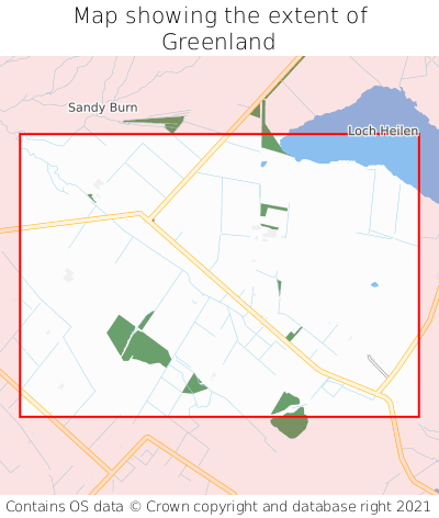 Map showing extent of Greenland as bounding box